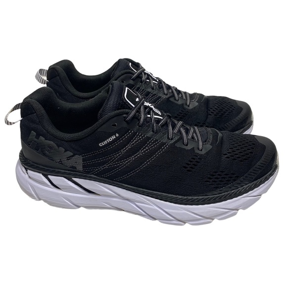 Hoka One One Clifton 6 Running Shoes Black/White 1102872 BWHT - Men's Size 10.5 - Picture 4 of 10